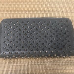 Black Studded Wallet christian loubontin
